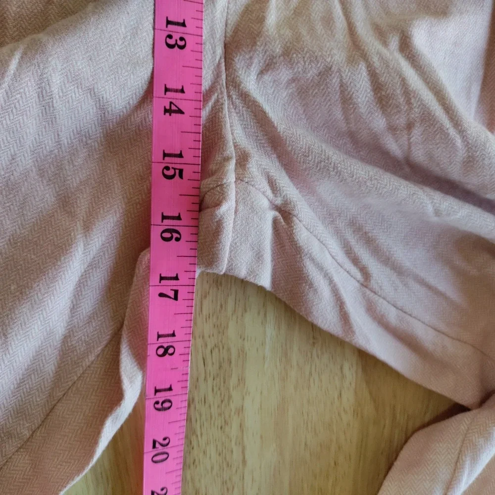 Banana Republic Pink Linen Blend Pleated Tapered Pants Size 20